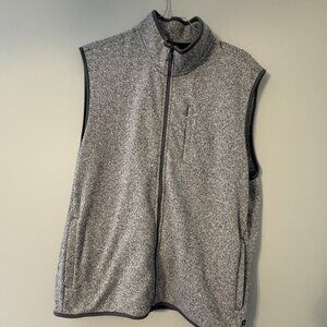 "3 for $25" Chaps Gray Fleece Lined Zip Vest XXL Winter Warm Outdoor Casual Golf